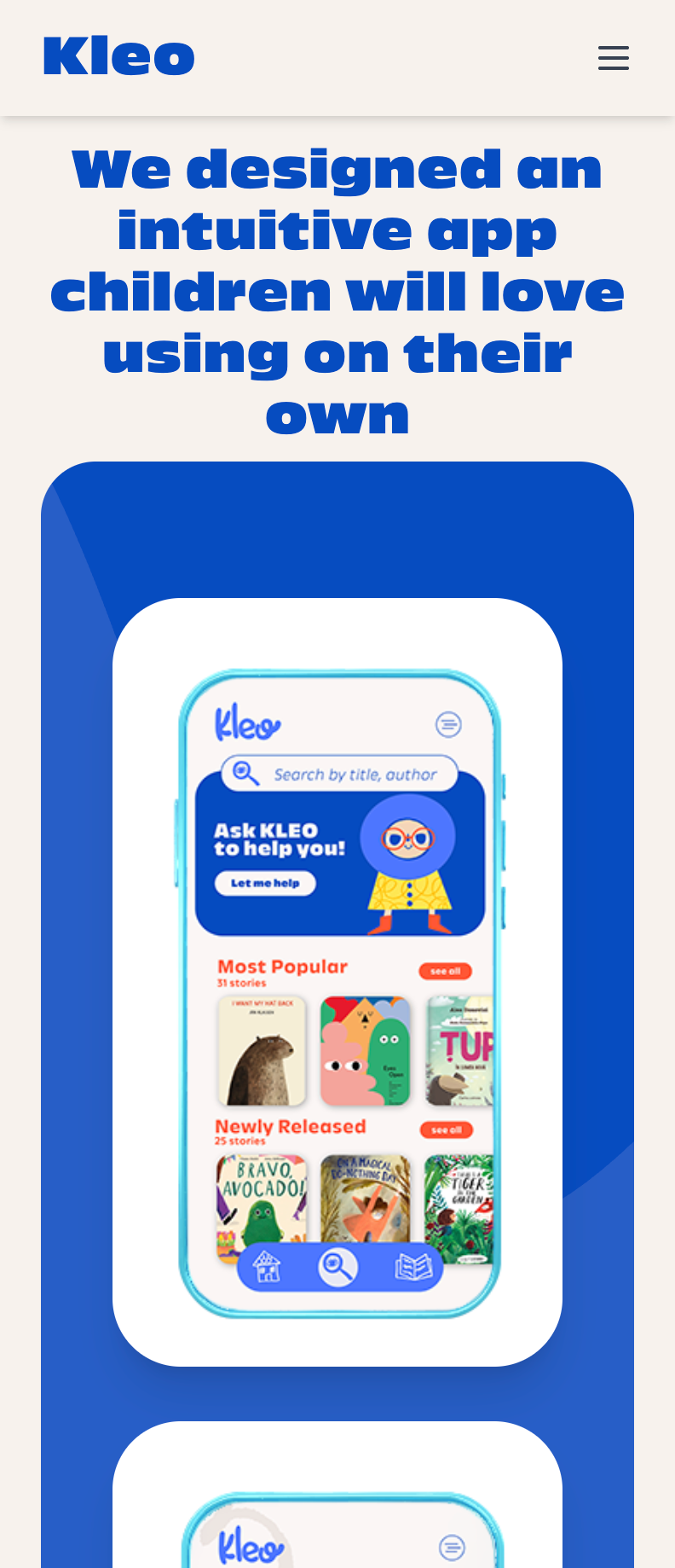 Kleo screenshot mobile preview