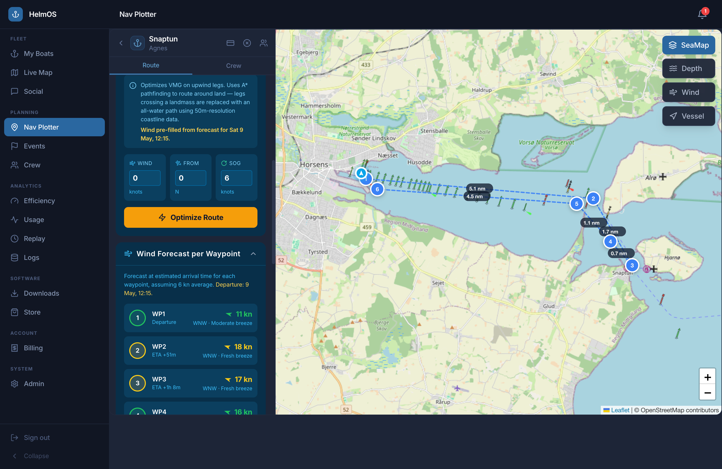 HelmOS voyage planner